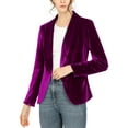 thumbnail image 1 of INSPIRE CHIC Women's Velvet Blazer Solid Color Shawl Collar One Button Wear-to-Work Suit Jacket XL Violet Purple, 1 of 7