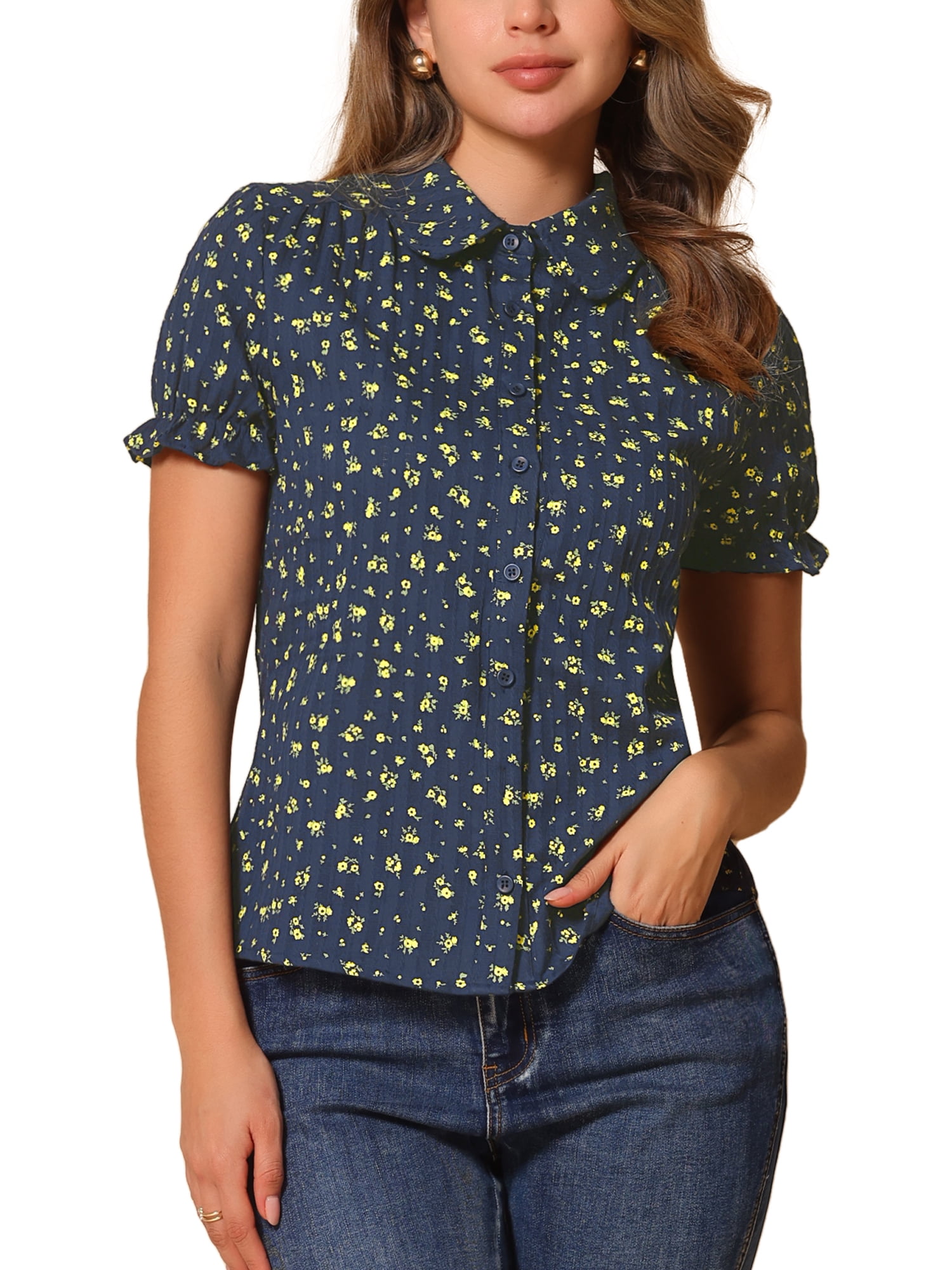 Peter Pan Floral Blouse