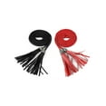 thumbnail image 1 of INSPIRE CHICWomens Tassels Braided Waist Belt Self Tie Woven Skinny Belts for Dress 132cm/52" Black & Red, 1 of 7