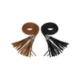 thumbnail image 1 of INSPIRE CHIC Womens Tassels Braided Waist Belt Woven Skinny Belts for Dress Brown & Black, 1 of 7