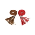 thumbnail image 1 of INSPIRE CHIC Womens Tassels Braided Waist Belt Woven Skinny Belts for Dress Brown & Red, 1 of 7