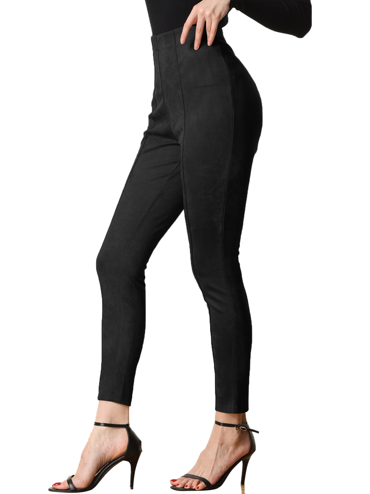 Skinny High Waisted Suede Pants INSPIRE CHIC Women's Faux Suede