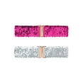 thumbnail image 1 of INSPIRE CHIC Women's Wide Waist Belts Interlock Buckles Sequins Decor Shinny Stretchy Belts 2PCS Rose Red, 1 of 6