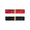 thumbnail image 1 of INSPIRE CHIC Women's Wide Waist Belts Interlock Buckles Shine Stretchy Belts 2PCS Red, 1 of 5