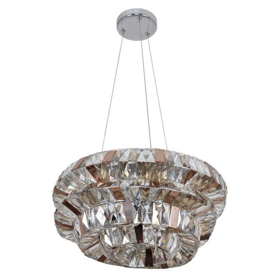 026351-010-FR000-Allegri Lighting-Gehry - Six Light Pendant Chrome Finish with Firenze Mixed Crystal