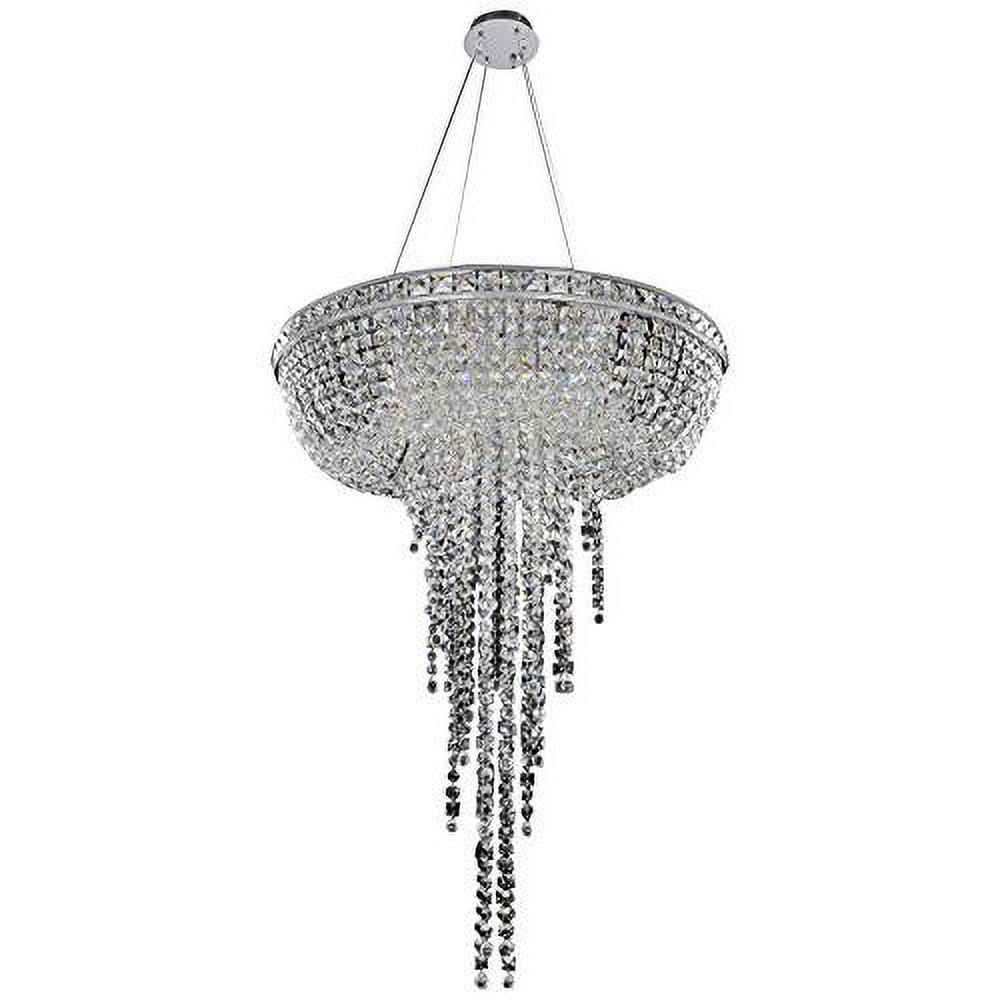 Cascata 32-Inch Chrome Crystal Tiered Chandelier