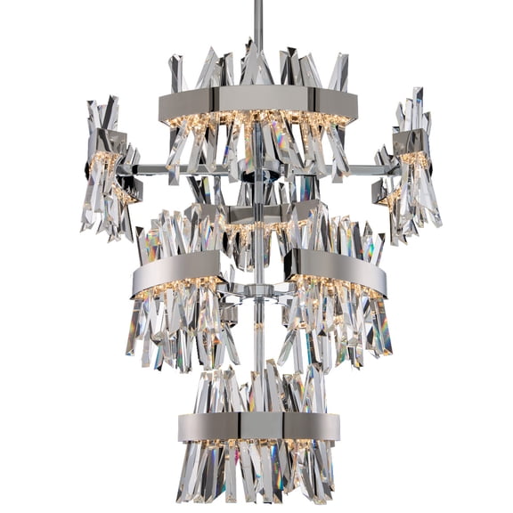 Allegri 030259-010 Glacier 36" Wide Led Crystal Chandelier - Chrome