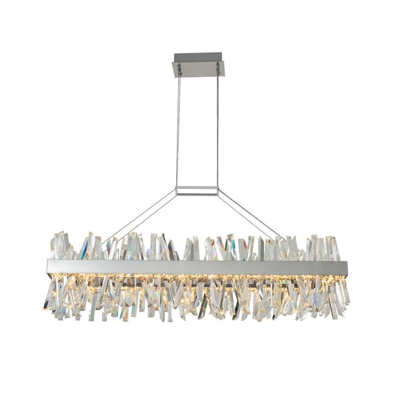 Allegri 030260-010 Glacier 48" Wide Led Crystal Linear Chandelier - Chrome