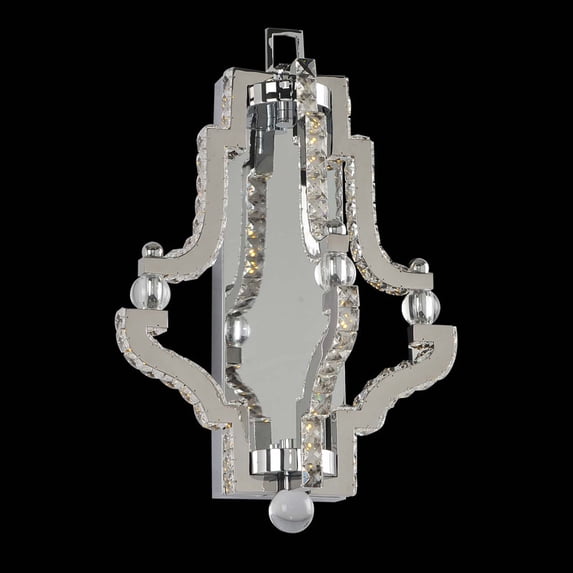 030521-Allegri Lighting-Cambria - 12.5 Inch 26W LED Wall Bracket Chrome Finish with Firenze Clear Crystal