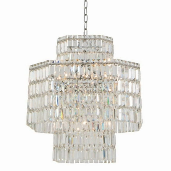 Allegri 036555-Fr001 Livelli 12 Light 25" Wide Crystal Pendant - Chrome