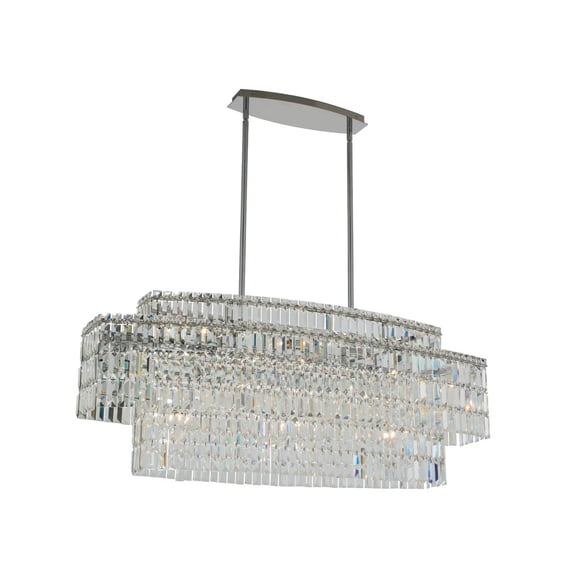 Allegri 036561-010-FR001 Livelli 10 Light 44" Wide Crystal Linear Chandelier - Chrome