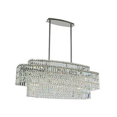 Allegri 036561-Fr001 Livelli 10 Light 44" Wide Crystal Linear Chandelier - Chrome
