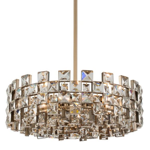 Allegri 036655-038-FR001 Piazze 8 Light 22" Wide Semi-Flush Drum Ceiling Fixture - Brushed
