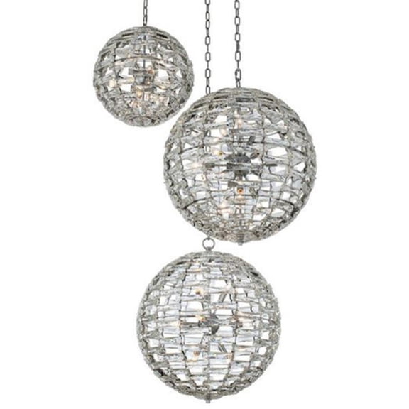 Allegri 037251-Fr001 Alta 27 Light 40" Wide Crystal Multi Light Pendant - Chrome