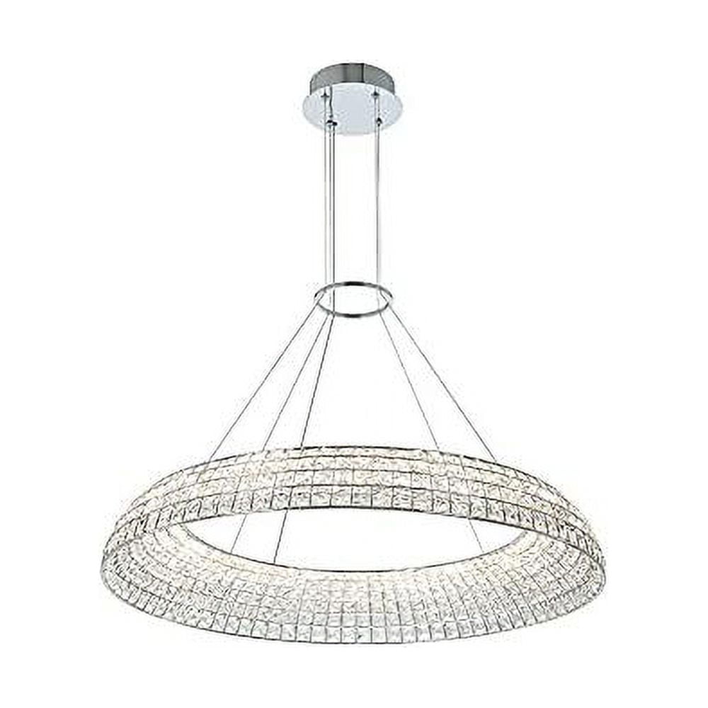 Nuvole 36" Chrome Crystal LED Bowl Pendant Light