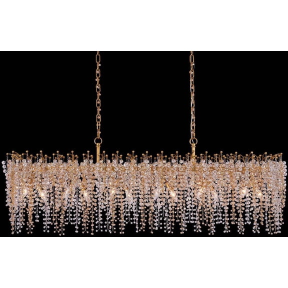 Allegri 040561-062-FR008 Fuji 12 Light 60" Wide Crystal Linear Pendant - True Brass