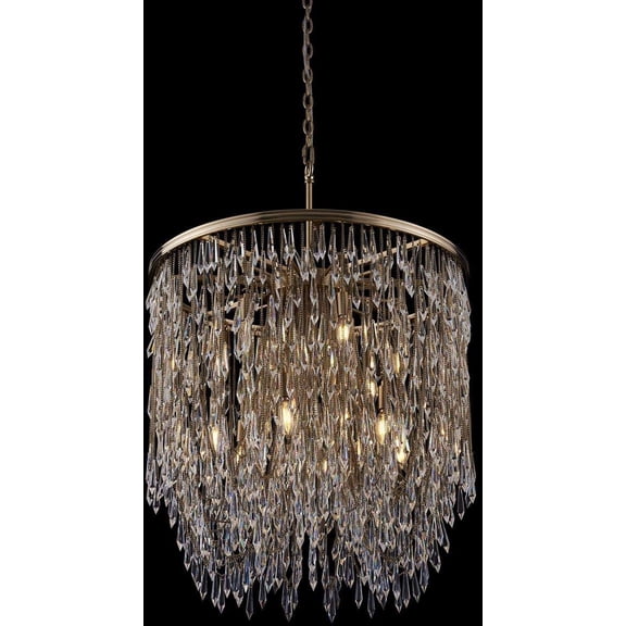 Allegri 040655-038-FR001 Frangia 12 Light 29" Wide Crystal Pendant - Brushed Champagne
