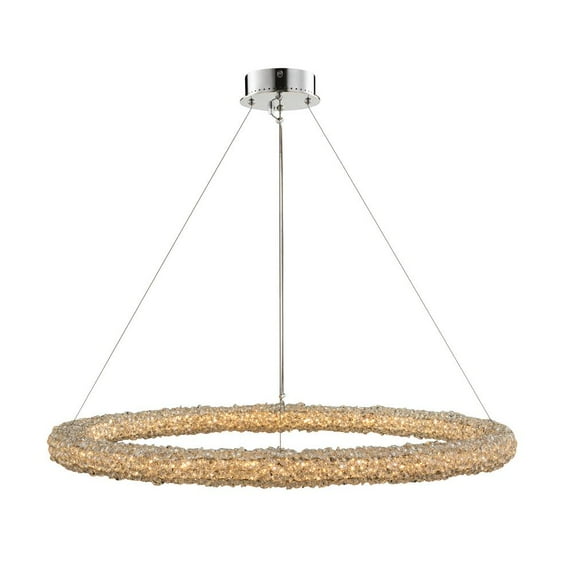 Allegri 35554 Lina 38" Wide Led Crystal Ring Chandelier - Polished Chrome / Clear Firenze