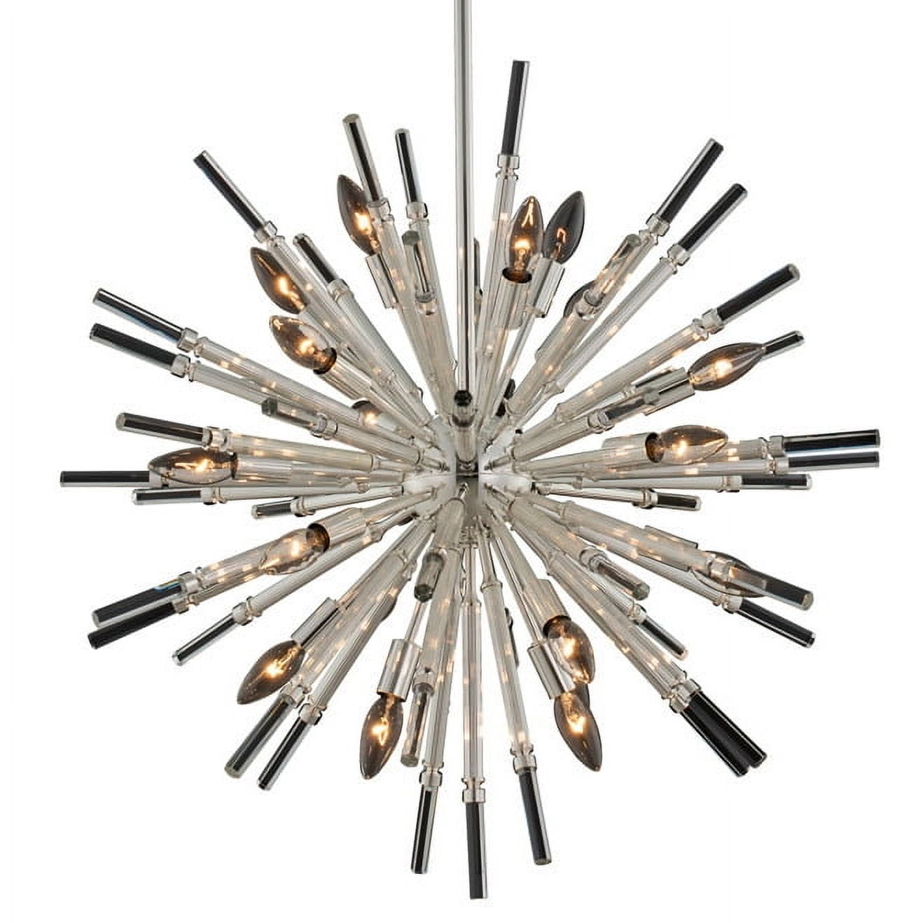 Sprazzo 28-Inch Polished Silver Crystal Chandelier