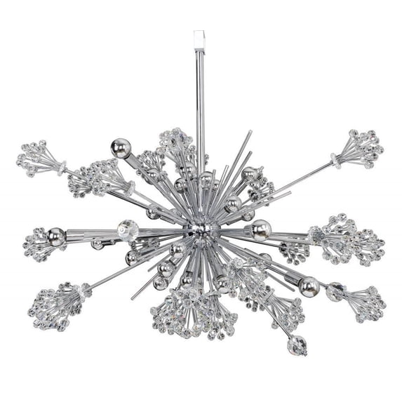 11634-018-FR001-Allegri Lighting-Constellation - Thirty Light Oval Pendant 18K Gold Finish with Firenze Clear Crystal