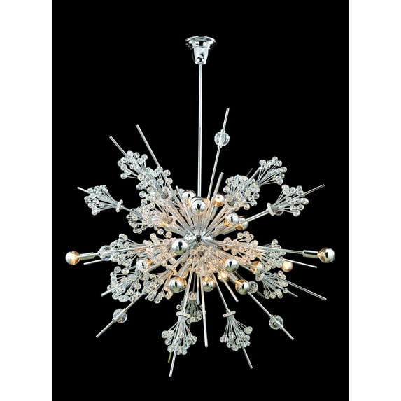 11635-010-FR001-Allegri Lighting-Constellation - Thirty Light Oval Pendant Chrome Chrome Finish with Firenze Clear Crystal