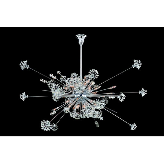 11636-010-FR001-Allegri Lighting-Constellation - Forty-Six Light Oval Pendant Chrome Chrome Finish with Firenze Clear Crystal