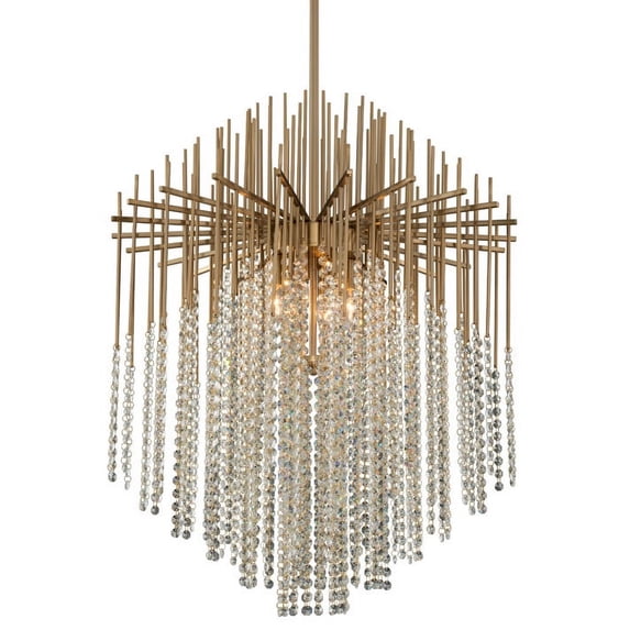 Allegri 037655-038-FR001 Estrella 6 Light 26" Wide Crystal Pendant - Brushed Champagne