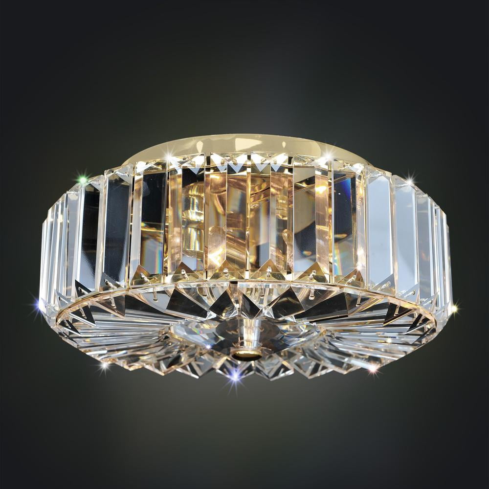 Julien Gold and Crystal Drum Flush Mount Light