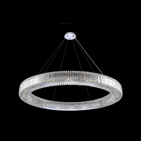 11713-010-FR001-Allegri Lighting-Rondelle - Eighteen Light Pendant Chrome Finish with Firenze Clear Crystal