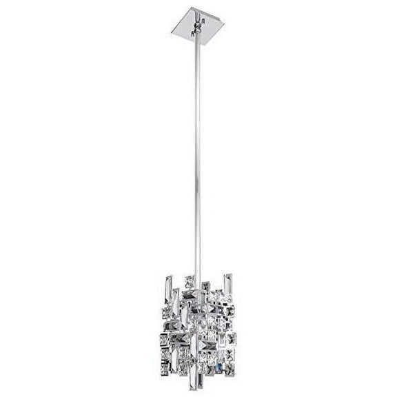11195-010-FR001-Allegri Lighting-Vermeer - One Light Mini Pendant Chrome Firenze Chrome Finish with Firenze Clear Crystal