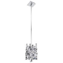 11195-010-FR001-Allegri Lighting-Vermeer - One Light Mini Pendant Chrome Firenze Chrome Finish with Firenze Clear Crystal