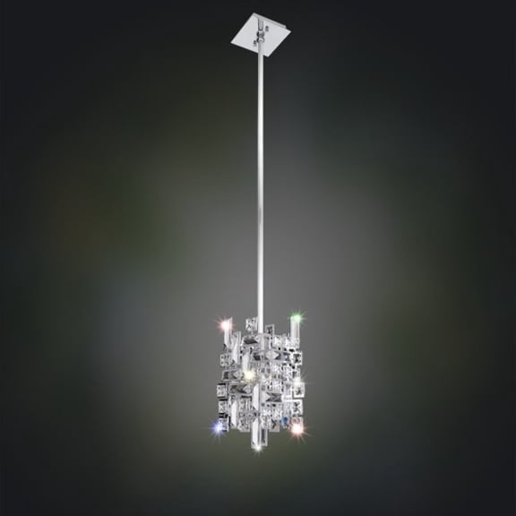 11195-010-FR001-Allegri Lighting-Vermeer - One Light Mini Pendant Chrome Firenze Chrome Finish with Firenze Clear Crystal