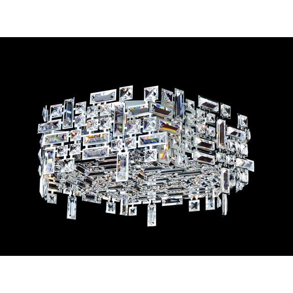 11194-010-FR001-Allegri Lighting-Vermeer - Six Light Hex Flush Mount Chrome Firenze Chrome Finish with Firenze Clear Crystal