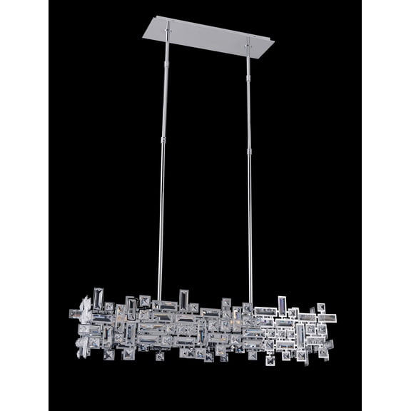 11198-010-FR001-Allegri Lighting-Vermeer - Six Light Island Chrome Finish with Firenze Clear Crystal