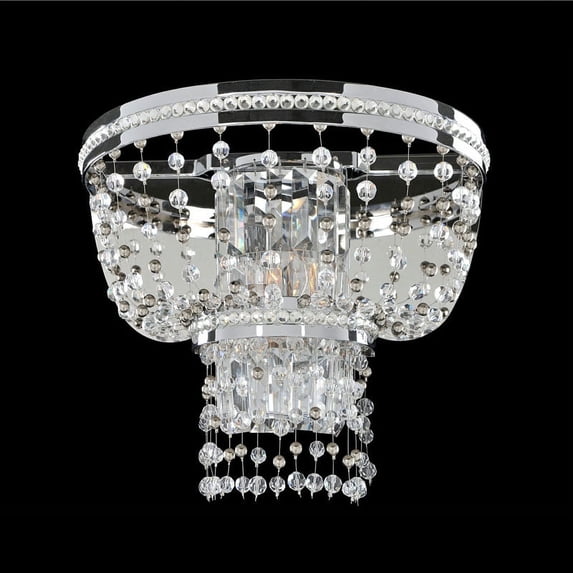 020320-010-FR001-Allegri Lighting-Capri - Two Light Wall Bracket Chrome Finish with Firenze Clear Crystal