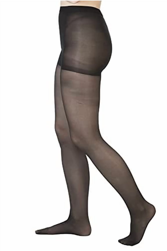 Allegro 15-20 Essential 14 Sheer Support Open Toe Pantyhose (Black) Medium
