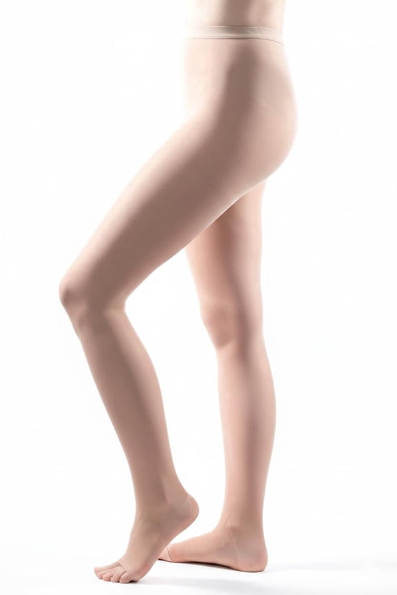 Allegro 15-20 mmHg Essential 14 Sheer Compression Pantyhose for Women – Open Toe Support Hose with Light Control Top, Soft Waistband for Daily Comfort