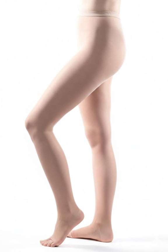 Allegro 15-20 Essential 14 Sheer Support Open Toe Pantyhose (Nude) Tall
