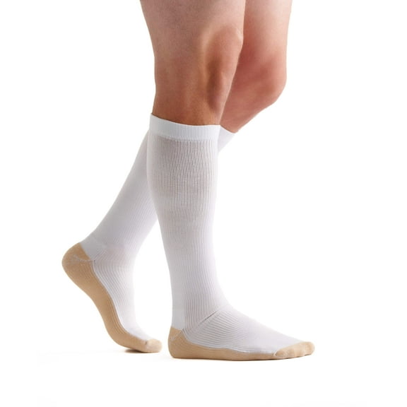 Allegro 15-20 mmHg Athletic 95 Copper Support Socks (White) Medium