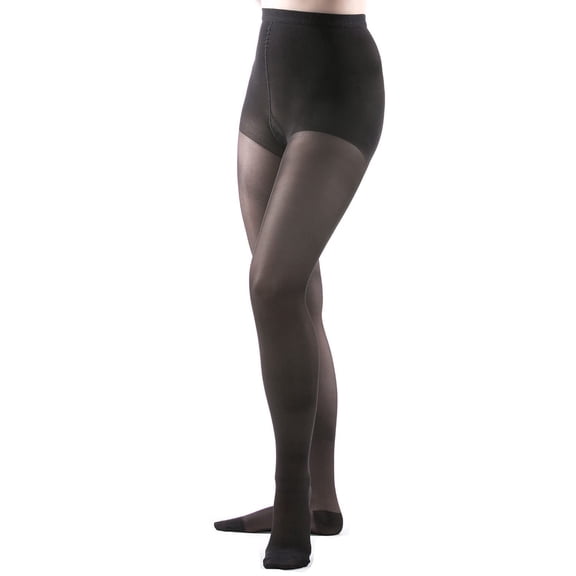 Allegro 15-20 mmHg Essential 15 Sheer Support Closed Toe Pantyhose (Black) Petite