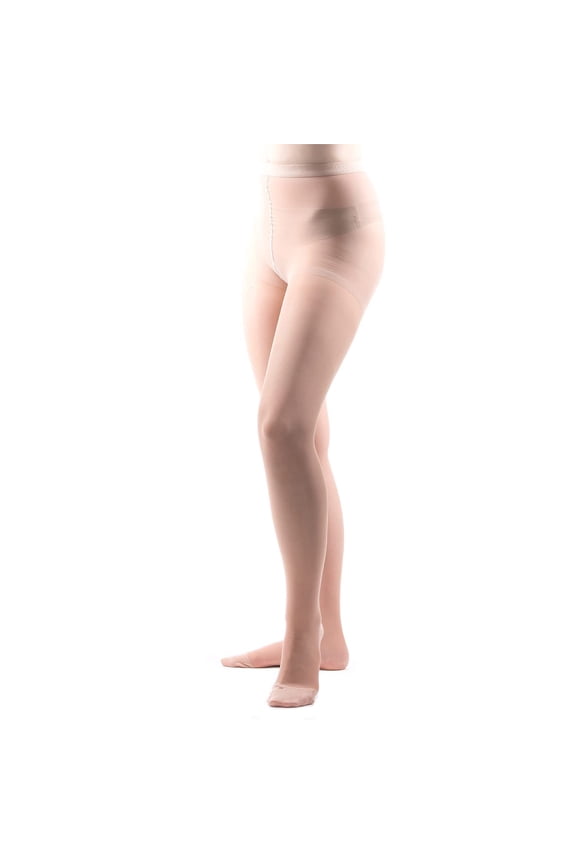 Allegro 15-20 mmHg Essential 15 Sheer Support Closed Toe Pantyhose (Nude) Queen Plus