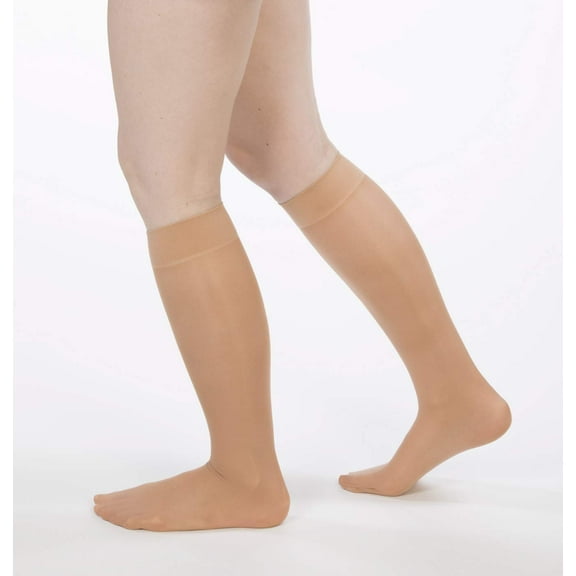 Allegro 15-20 mmHg Essential 16 Sheer Knee High Closed Toe (Nude) Large Full-Calf
