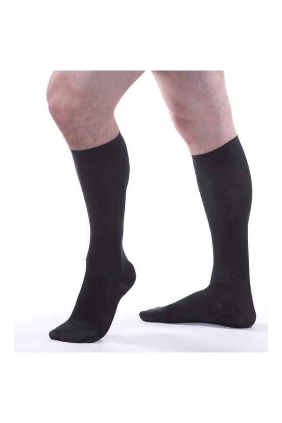 Allegro 15-20 mmHg Soft Microfiber Compression 250 Closed Toe Knee Highs, Comfortable Support Garments