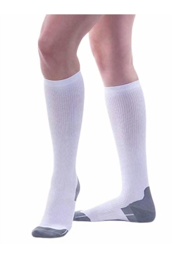 Allegro 15-20mmHg Athletic 387 Recovery Socks (White) Medium