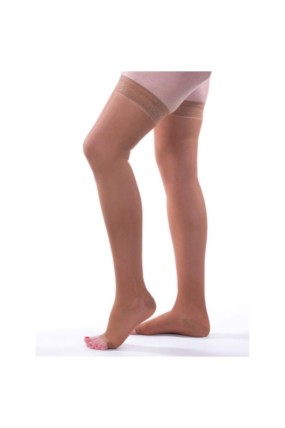 Allegro 15-20mmHg Essential 5 Sheer Support Thigh High Open Toe (Fawn) X-Large