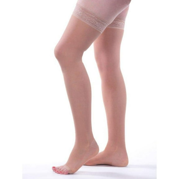 Allegro 15-20mmHg Essential 5 Sheer Support Thigh High Open Toe (Nude) XX-Large