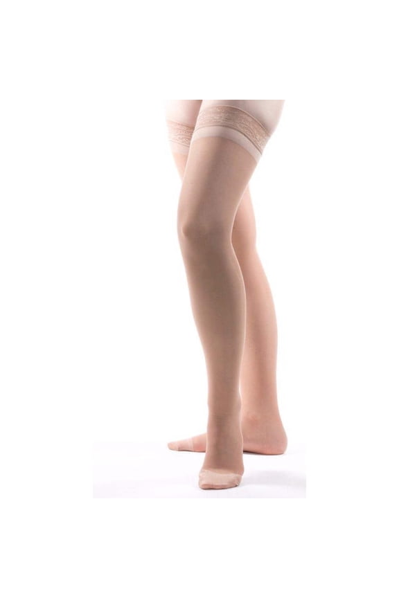 Allegro 20-30mmHg Essential 8 Sheer Support Compression Hose - Thigh High, Closed Toe Compression Stockings for Women