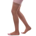 thumbnail image 1 of Allegro 20-30mmHg Essential 9 Sheer Support Open Toe Thigh High Hose (Fawn) Large, 1 of 5