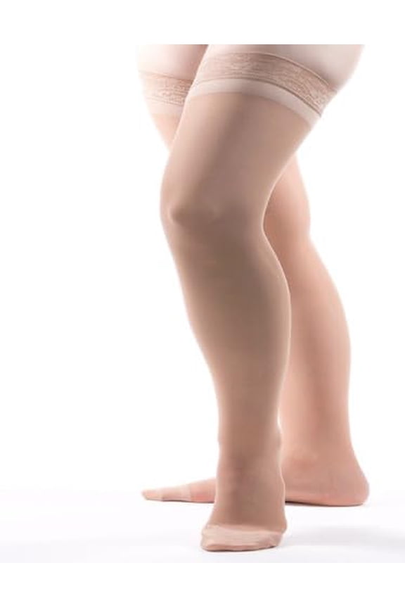 Allegro 8-15 mmHg Essential 82 Sheer Support Compression Stockings - Thigh High, Closed Toe, Compression Hose for Women