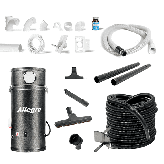 Allegro Compact and Powerful RV Central Vacuum System for 3,000 Square Foot Homes - Ideal for Trailer Boat Yacht - Made in Canada